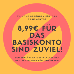 Zu Hohe Gebühren für das Basiskonto_